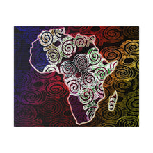 Africa Map Adorned - Matte Canvas, Stretched, 0.75"