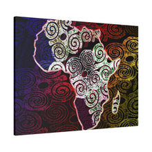 Africa Map Adorned - Matte Canvas, Stretched, 0.75"