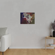 Africa Map Adorned - Matte Canvas, Stretched, 0.75"