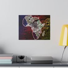 Africa Map Adorned - Matte Canvas, Stretched, 0.75"