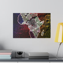 Africa Map Adorned - Matte Canvas, Stretched, 0.75"