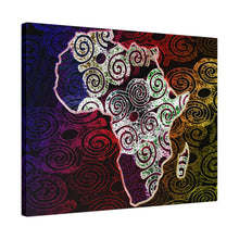 Africa Map Adorned - Matte Canvas, Stretched, 0.75"