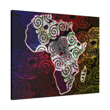 Africa Map Adorned - Matte Canvas, Stretched, 0.75"