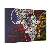 Africa Map Adorned - Matte Canvas, Stretched, 0.75"