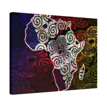 Africa Map Adorned - Matte Canvas, Stretched, 0.75"