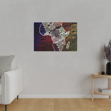 Africa Map Adorned - Matte Canvas, Stretched, 0.75"