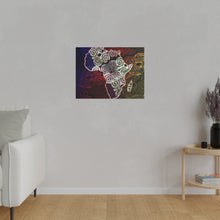 Africa Map Adorned - Matte Canvas, Stretched, 0.75"