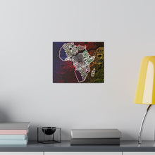 Africa Map Adorned - Matte Canvas, Stretched, 0.75"