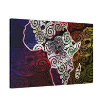 Africa Map Adorned - Matte Canvas, Stretched, 0.75"