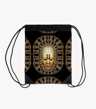 Benin African Mask - Ankara style Drawstring Bags