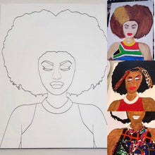 African Women Canvas Pack - Bulk Canvas - 10 pieces Mixed pack - Predrawn Canvas