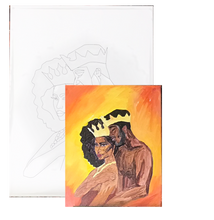 Couples Painting Kit - African king and Queen Canvas - Painting Party Canvas